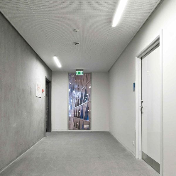 KNAUF Danoline Contur Plus in white coloured quadril perforation design at a luxury hotel hallway