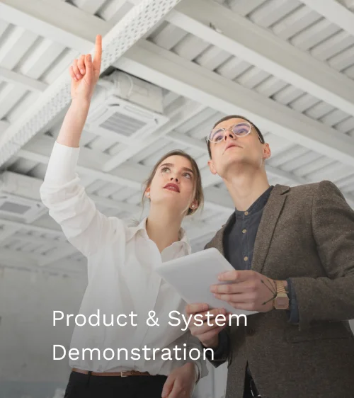 Tsitd Service Page with two people discussing about the finish outcome of the product