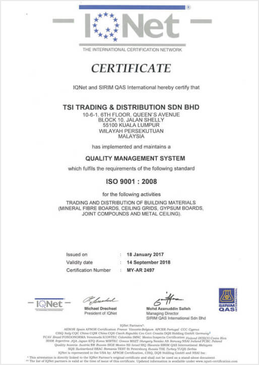 TSI Why Choose Us Page about a display of top quality certification