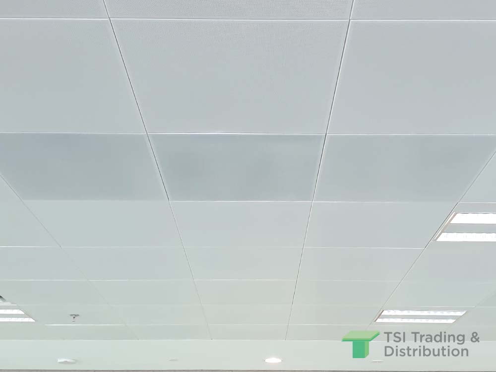 TSI Trading commercial project using KNAUF Ceiling Solutions Armstrong Metalworks Clip-in in white ceiling tiles
