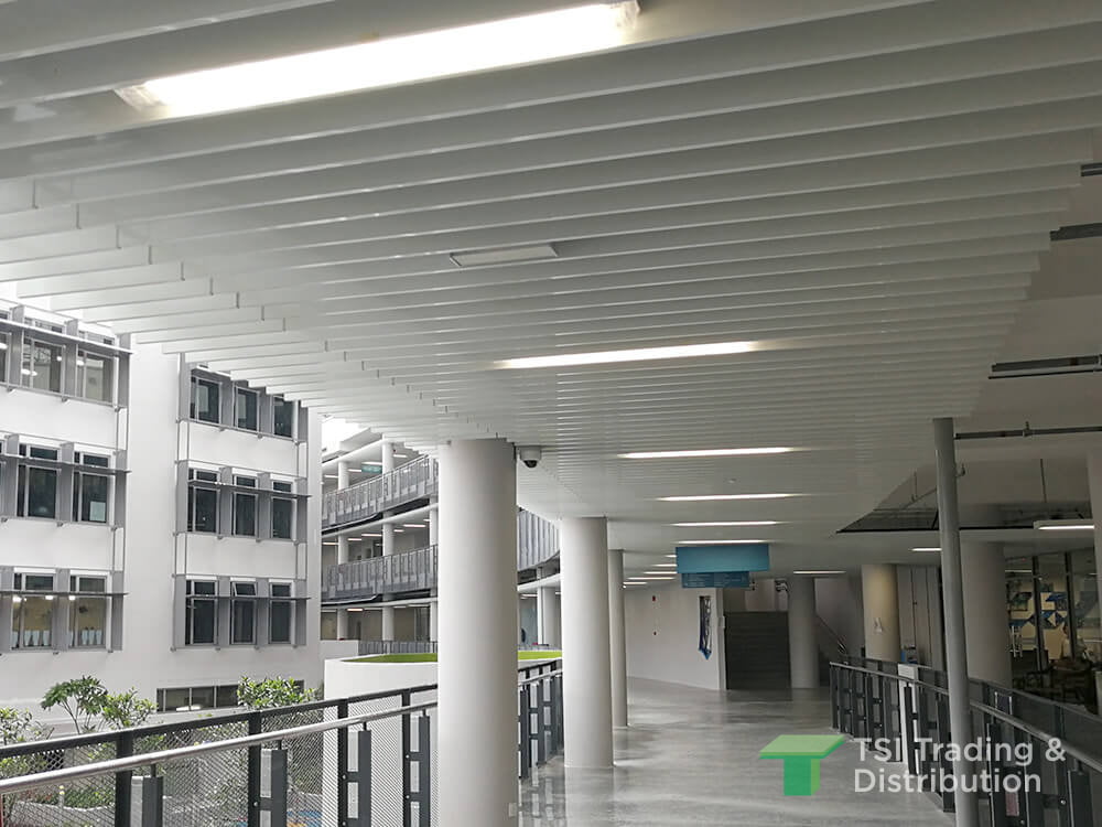 TSI Trading education project using KNAUF Ceiling Solutions Armstrong Metalworks Baffles