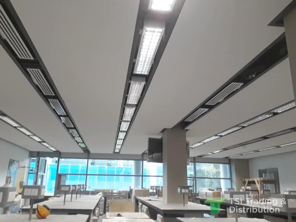 TSI Trading education project using KNAUF Ceiling Solutions Armstrong Ultima ceiling tiles in the classroom