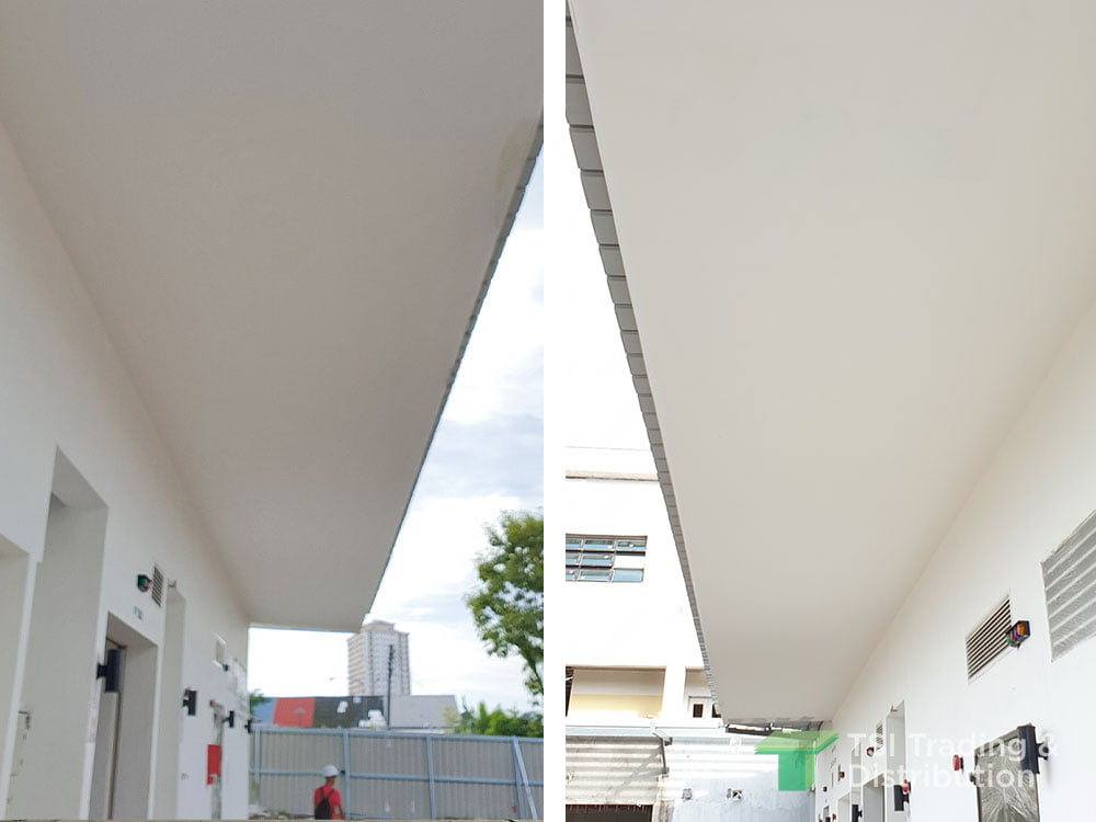 Two split views of TSI Trading healthcare project at the cornice of the hospital